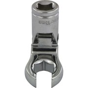 Dynamic Tools 3/8"Dr Metric 13mm Flex Head, Crow Foot Flare Nut Socket, Chrome D008763